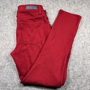 Calvin Klein Jeans Pants Women 8 Red Skinny Stretch Five Pocket Burgundy